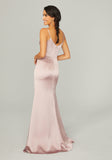Silky Satin Bridesmaid Dress with Front Skirt Slit