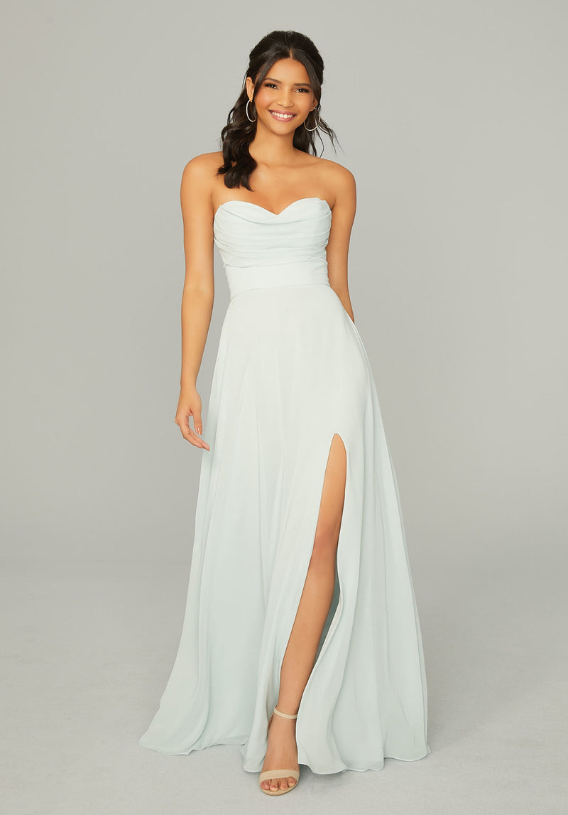 Draped Sweetheart Chiffon Bridesmaid Dress