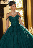 Floral Lace Quinceañera Dress with Three-Dimensional Appliqués