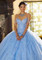 Floral Lace Quinceañera Dress with Three-Dimensional Appliqués
