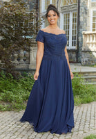 Beaded A-Line Evening Gown in Chiffon with Appliqués
