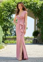 Wrapped Stretch Crepe Evening Gown