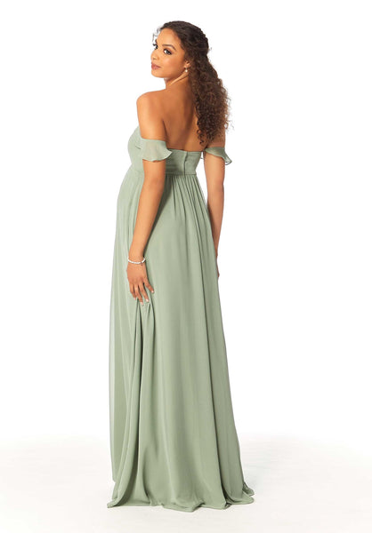 Off The Shoulder Chiffon Maternity Bridesmaid Dress