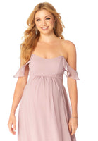 Off The Shoulder Chiffon Maternity Bridesmaid Dress