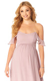 Off The Shoulder Chiffon Maternity Bridesmaid Dress