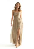 Pleated Shimmer Twist Knot Bridesmaid Dress