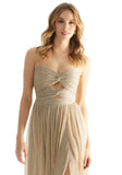 Pleated Shimmer Twist Knot Bridesmaid Dress