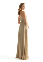 Pleated Shimmer Twist Knot Bridesmaid Dress