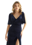 Slim A-line Stretch Velvet Bridesmaid Dress