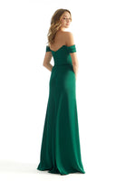 Pleated Off The Shoulder Luxe Satin Bridesmaid Dress