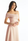 Cuffed One Shoulder Satin Bridesmaid Dress