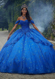 Contrasting Floral Beading Quinceañera Dress with Rhinestone Trim