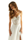 Embroidered Bustier Prom Dress with Chiffon Skirt