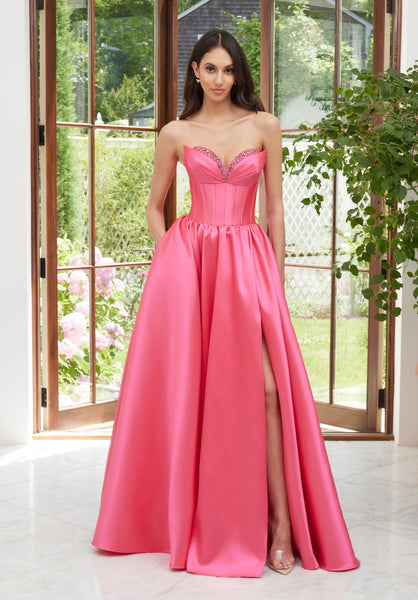 Embellished Corset Mikado Prom Dress