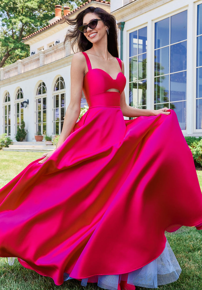 A-line Mikado Prom Dress with Cut Out