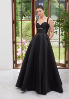 A-line Mikado Prom Dress with Cut Out