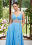 Crystal Trimmed Corset A-line Prom Dress