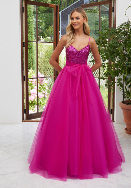Sequin and Tulle Ball Gown Prom Dress
