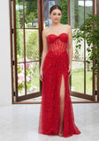Allover Sequin Prom Dress with Draped Skirt