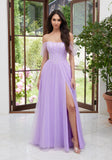 Off The Shoulder Tulle Prom Dress with Embellished Boning