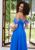 Off The Shoulder Tulle Prom Dress with Embellished Boning
