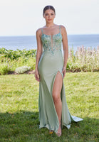 Sequin Lace and Glitter Jersey Prom Dress