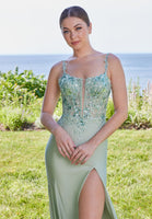 Sequin Lace and Glitter Jersey Prom Dress
