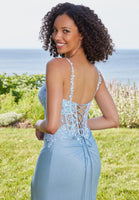Sequin Lace and Glitter Jersey Prom Dress