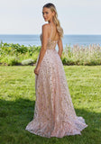 Sweetheart Sequin A-Line Prom Dress with Basque Waist