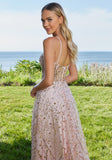 Sweetheart Sequin A-Line Prom Dress with Basque Waist