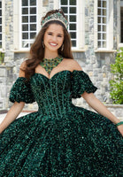 Allover Sequin Corset Quinceañera Dress