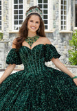 Allover Sequin Corset Quinceañera Dress