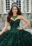Allover Sequin Corset Quinceañera Dress