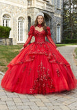 Sparkle Tulle Quinceañera Dress with Long Pouf Sleeves