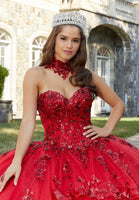 Sparkle Tulle Quinceañera Dress with Long Pouf Sleeves