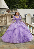Sparkle Tulle Quinceañera Dress with Long Pouf Sleeves
