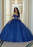 Three-Dimensional Glitter Embroidered Quinceañera Dress
