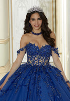 Three-Dimensional Glitter Embroidered Quinceañera Dress