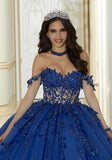 Three-Dimensional Glitter Embroidered Quinceañera Dress