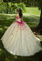Three-Dimensional Ombré Floral Quinceañera Dress