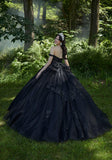 Crystal Beaded Floral Lace Quinceañera Dress