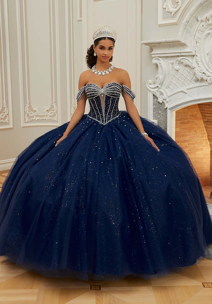 Crystal and Diamanté Beaded Sparkle Tulle Quinceañera Dress