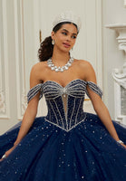 Crystal and Diamanté Beaded Sparkle Tulle Quinceañera Dress
