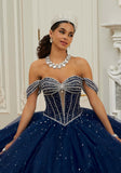 Crystal and Diamanté Beaded Sparkle Tulle Quinceañera Dress