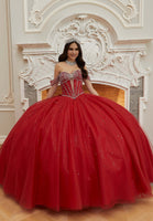 Crystal and Diamanté Beaded Sparkle Tulle Quinceañera Dress