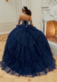 Crystal and Diamanté Beaded Sparkle Tulle Quinceañera Dress