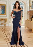 Starburst Beaded Jersey Evening Gown