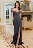 Starburst Beaded Jersey Evening Gown
