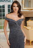 Starburst Beaded Jersey Evening Gown