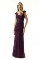 Slim A-line Evening Gown with Crystal Beaded Embroidery